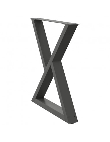 Gambe per Tavolo da Pranzo 2pz Antracite 80x(72-73,3)cm Acciaio