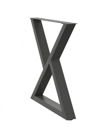 Gambe per Tavolo da Pranzo 2pz Antracite 80x(72-73,3)cm Acciaio