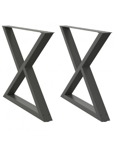 Gambe per tavolo da pranzo 2 pz Antracite 90x(72-73,3) cm Acciaio