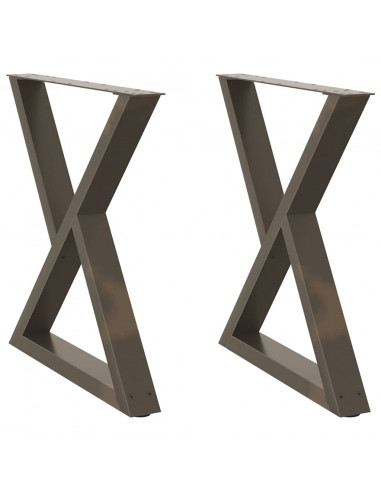 Gambe per Tavolo da Pranzo 2pz Naturale 70x(72-73,3)cm Acciaio