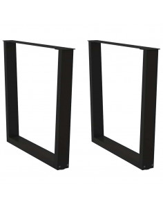 Gambe per Tavolo da Pranzo a V 2 pz Nero 80x(72-73,3)cm Acciaio