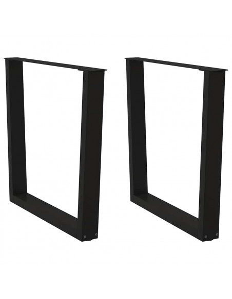 Gambe per Tavolo da Pranzo a V 2 pz Nero 80x(72-73,3)cm Acciaio