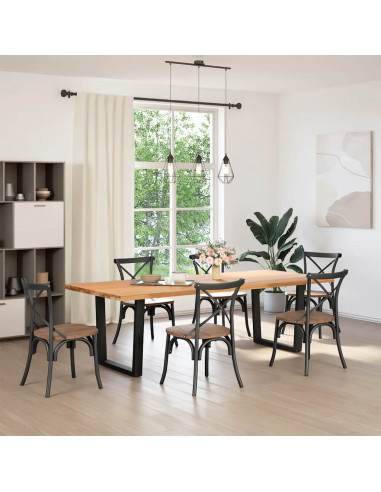 Gambe per Tavolo da Pranzo a V 2 pz Nero 80x(72-73,3)cm Acciaio