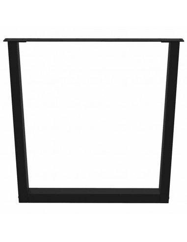 Gambe per Tavolo da Pranzo a V 2 pz Nero 80x(72-73,3)cm Acciaio