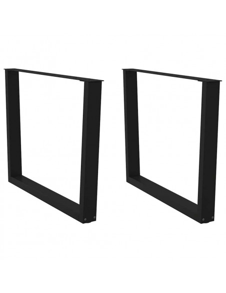 Gambe per Tavolo da Pranzo a V 2pz Nero 100x(72-73,3)cm Acciaio