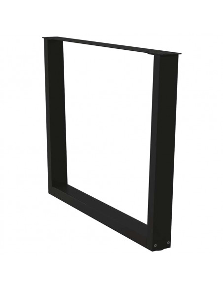 Gambe per Tavolo da Pranzo a V 2pz Nero 100x(72-73,3)cm Acciaio