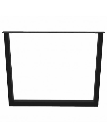 Gambe per Tavolo da Pranzo a V 2pz Nero 100x(72-73,3)cm Acciaio