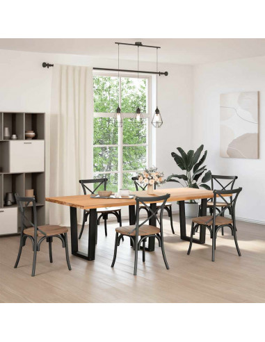 Gambe per Tavolo da Pranzo a V 3 pz Nero 70x(72-73,3)cm Acciaio