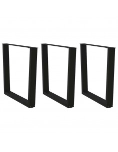 Gambe per Tavolo da Pranzo a V 3 pz Nero 80x(72-73,3)cm Acciaio