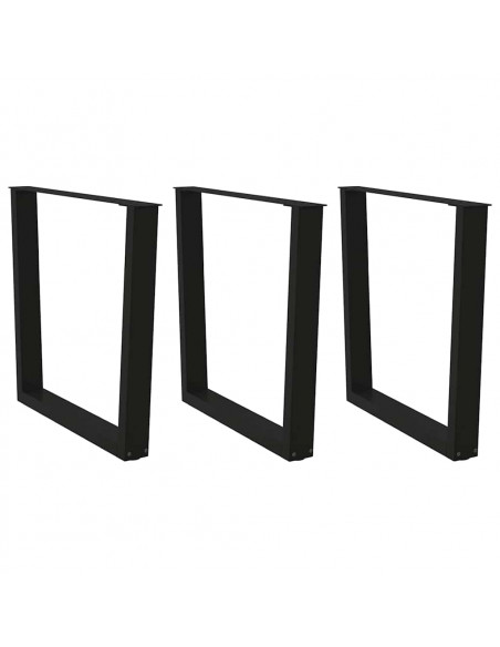 Gambe per Tavolo da Pranzo a V 3 pz Nero 80x(72-73,3)cm Acciaio