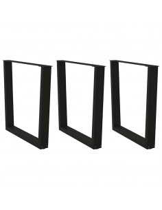 Gambe per Tavolo da Pranzo a V 3 pz Nero 90x(72-73,3)cm Acciaio