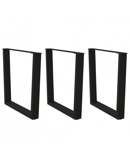 Gambe per Tavolo da Pranzo a V 3 pz Nero 90x(72-73,3)cm Acciaio