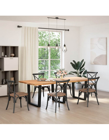 Gambe per Tavolo da Pranzo a V 3 pz Nero 90x(72-73,3)cm Acciaio