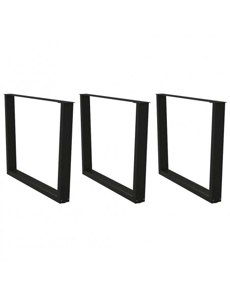 Gambe per Tavolo da Pranzo a V 3pz Nero 100x(72-73,3)cm Acciaio