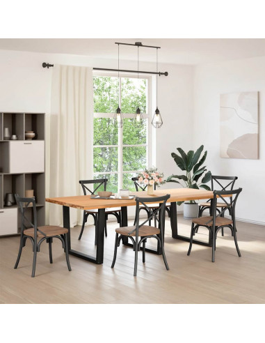 Gambe per Tavolo da Pranzo a V 3pz Nero 100x(72-73,3)cm Acciaio