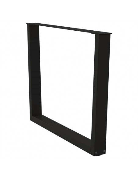 Gambe per Tavolo da Pranzo a V 3pz Nero 100x(72-73,3)cm Acciaio