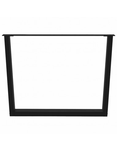 Gambe per Tavolo da Pranzo a V 3pz Nero 100x(72-73,3)cm Acciaio