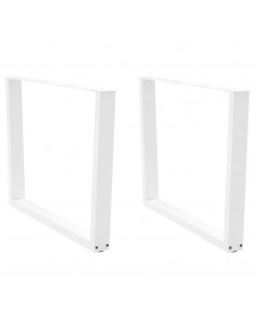 Gambe per Tavolo Pranzo a V 2 pz Bianco 100x(72-73,3)cm Acciaio