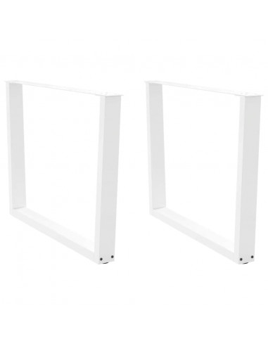 Gambe per Tavolo Pranzo a V 2 pz Bianco 100x(72-73,3)cm Acciaio