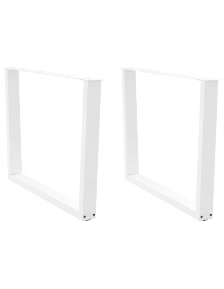 Gambe per Tavolo Pranzo a V 2 pz Bianco 100x(72-73,3)cm Acciaio