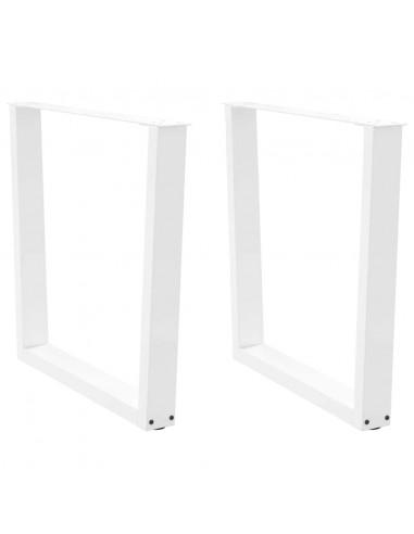 Gambe per Tavolo Pranzo a V 2 pz Bianco 80x(72-73,3)cm Acciaio