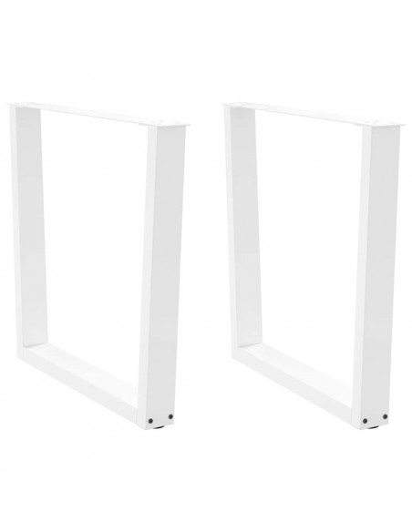 Gambe per Tavolo Pranzo a V 2 pz Bianco 80x(72-73,3)cm Acciaio
