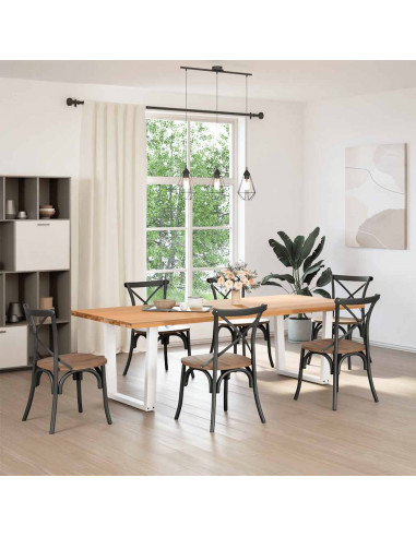 Gambe per Tavolo Pranzo a V 2 pz Bianco 80x(72-73,3)cm Acciaio