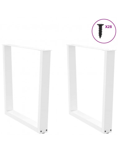 Gambe per Tavolo Pranzo a V 2 pz Bianco 80x(72-73,3)cm Acciaio