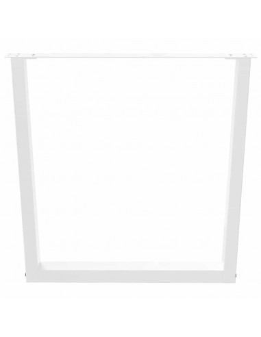 Gambe per Tavolo Pranzo a V 2 pz Bianco 90x(72-73,3)cm Acciaio