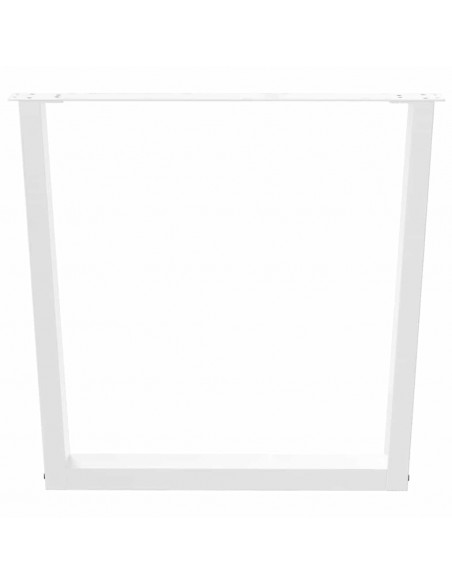 Gambe per Tavolo Pranzo a V 2 pz Bianco 90x(72-73,3)cm Acciaio