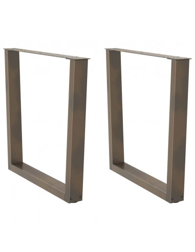 Gambe per Tavolo Pranzo a V 2pz Naturale 80x(72-73,3)cm Acciaio