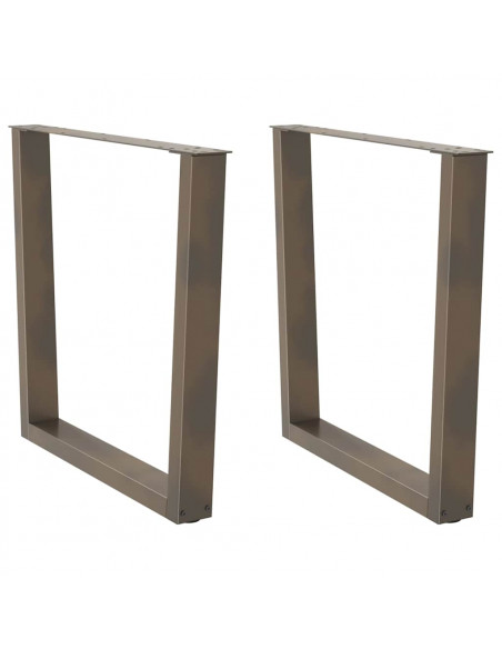 Gambe per Tavolo Pranzo a V 2pz Naturale 80x(72-73,3)cm Acciaio