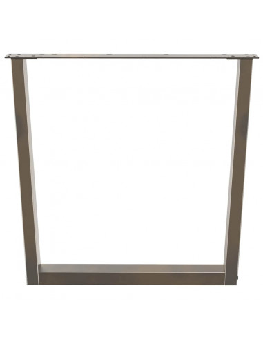 Gambe per Tavolo Pranzo a V 2pz Naturale 80x(72-73,3)cm Acciaio