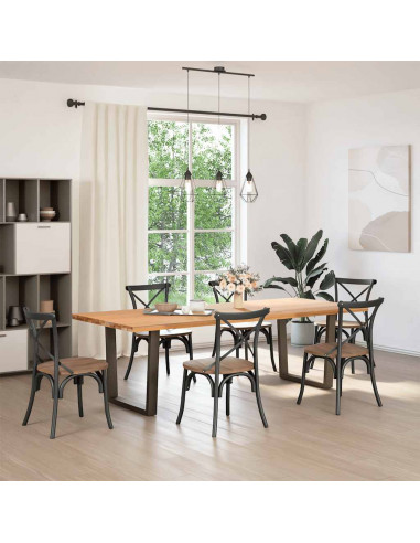 Gambe per Tavolo Pranzo a V 2pz Naturale 90x(72-73,3)cm Acciaio