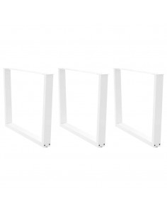 Gambe per Tavolo Pranzo a V 3 pz Bianco 100x(72-73,3)cm Acciaio