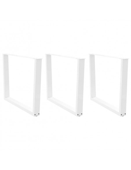 Gambe per Tavolo Pranzo a V 3 pz Bianco 100x(72-73,3)cm Acciaio