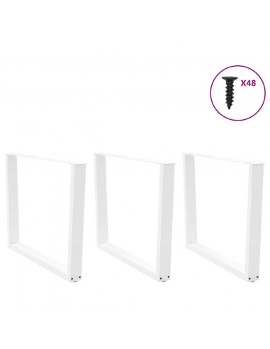Gambe per Tavolo Pranzo a V 3 pz Bianco 100x(72-73,3)cm Acciaio