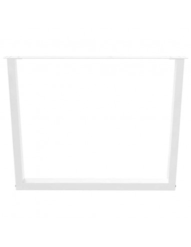 Gambe per Tavolo Pranzo a V 3 pz Bianco 100x(72-73,3)cm Acciaio