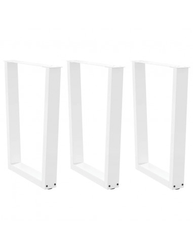 Gambe per Tavolo Pranzo a V 3 pz Bianco 70x(72-73,3)cm Acciaio