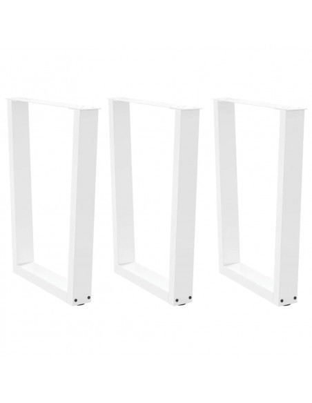 Gambe per Tavolo Pranzo a V 3 pz Bianco 70x(72-73,3)cm Acciaio