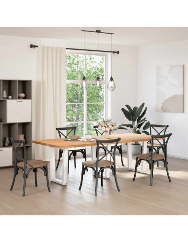 Gambe per Tavolo Pranzo a V 3 pz Bianco 70x(72-73,3)cm Acciaio