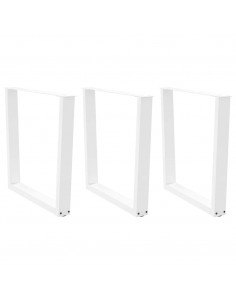 Gambe per Tavolo Pranzo a V 3 pz Bianco 80x(72-73,3)cm Acciaio