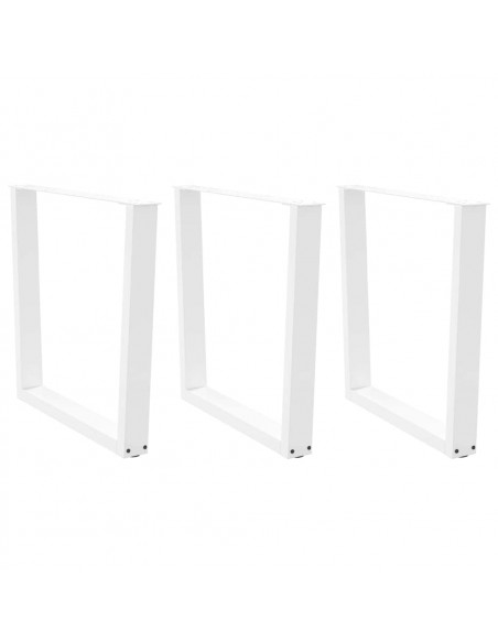 Gambe per Tavolo Pranzo a V 3 pz Bianco 80x(72-73,3)cm Acciaio