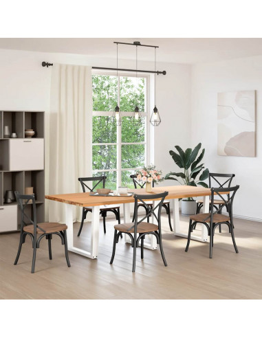 Gambe per Tavolo Pranzo a V 3 pz Bianco 80x(72-73,3)cm Acciaio