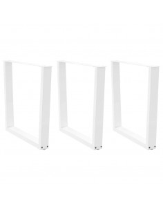 Gambe per Tavolo Pranzo a V 3 pz Bianco 90x(72-73,3)cm Acciaio