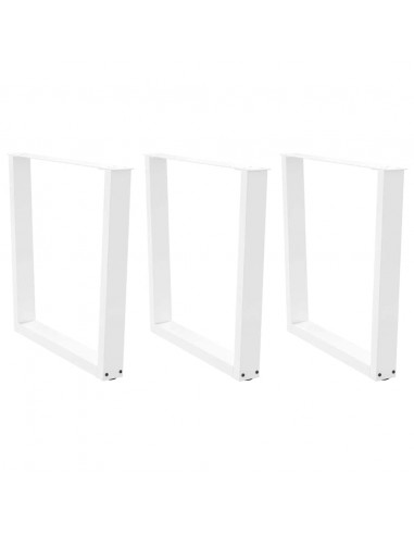 Gambe per Tavolo Pranzo a V 3 pz Bianco 90x(72-73,3)cm Acciaio