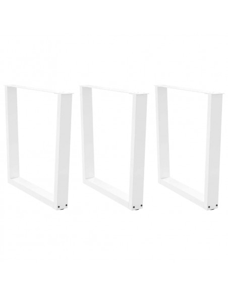 Gambe per Tavolo Pranzo a V 3 pz Bianco 90x(72-73,3)cm Acciaio