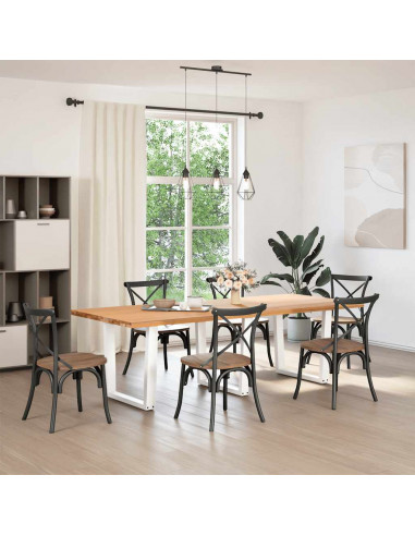 Gambe per Tavolo Pranzo a V 3 pz Bianco 90x(72-73,3)cm Acciaio