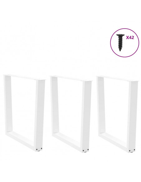 Gambe per Tavolo Pranzo a V 3 pz Bianco 90x(72-73,3)cm Acciaio