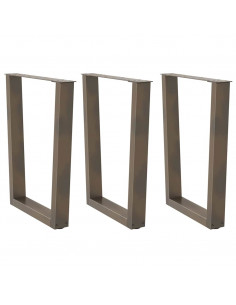 Gambe per Tavolo Pranzo a V 3pz Naturale 70x(72-73,3)cm Acciaio